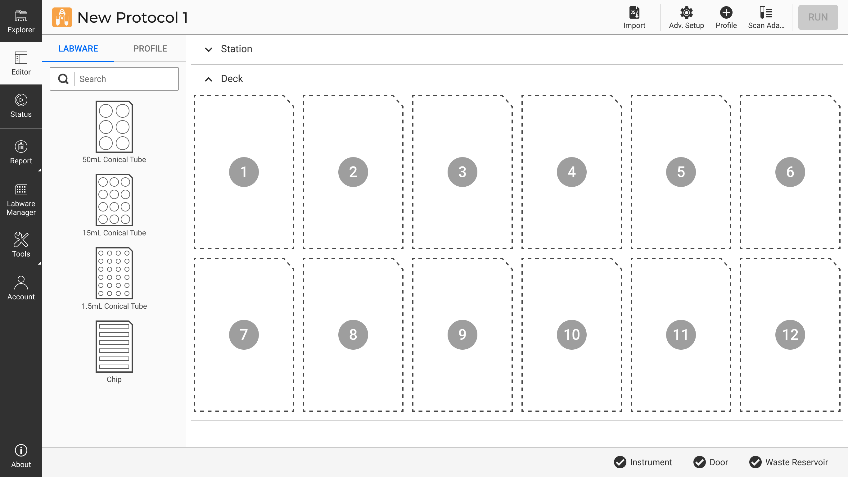 Protocol Editor Page